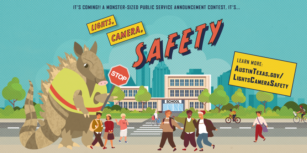 Lights, Camera, Safety promo It's coming!! A monster-sized public service announcement contest, it's... Lights, Camera, Safety