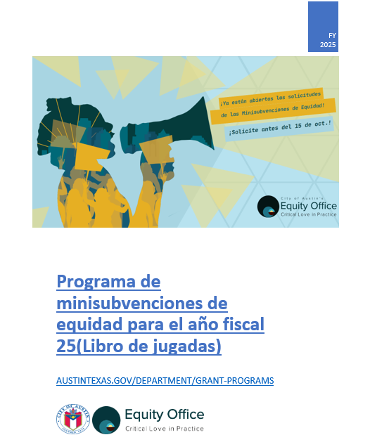 Programa de minisubvenciones de equidad para el año fiscal 25(Libro de jugadas)