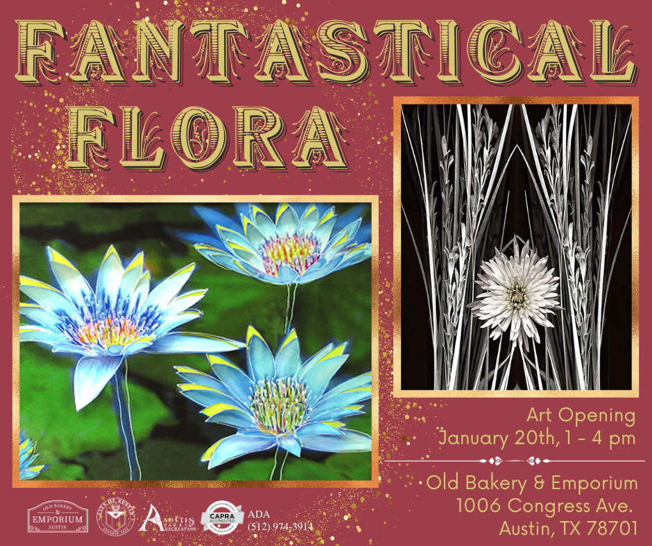 Fantastical Flora art opening reception 1/20/24 from 1-4 pm