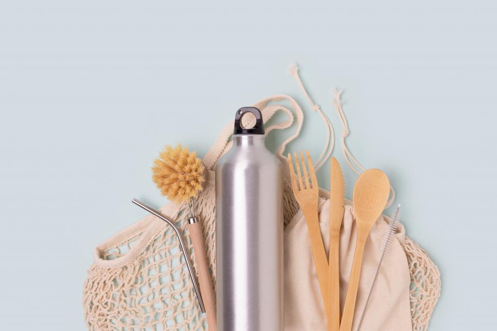 Reusable straws , utensils and water bottle