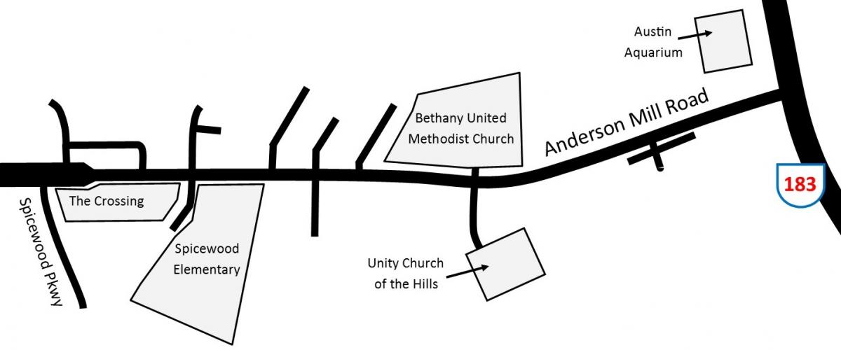 Map of Anderson Mill Road project boundaries