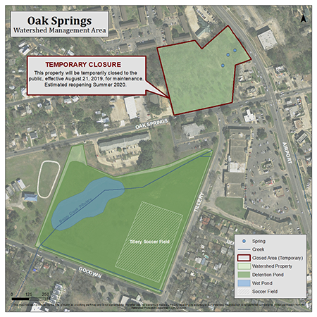 Map showing Oak Springs area