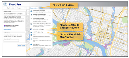 Screen shot of floodplain maps