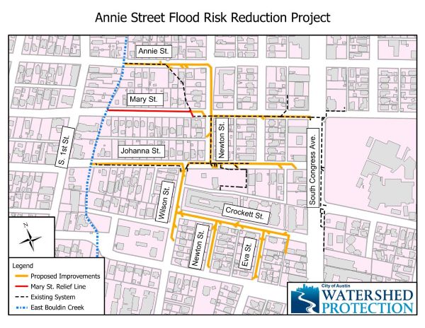 Map showing storm drain system described above.