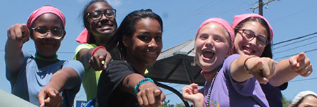 Photo of young African American ladies in the Carver Museum Summer Performing Arts Program Broadway Bound