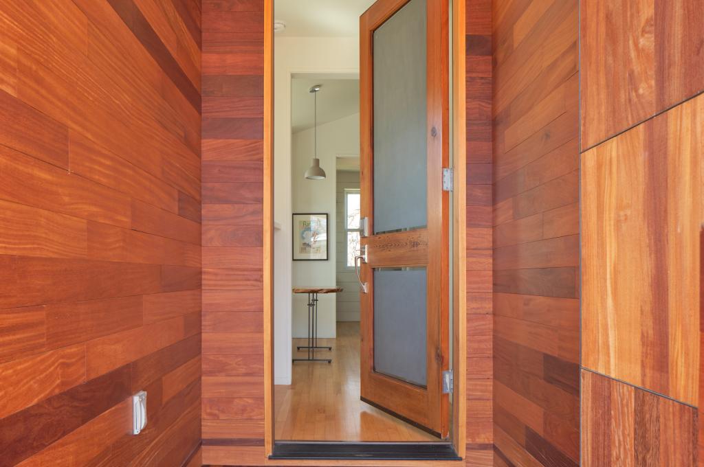 Home entry with warm wood
