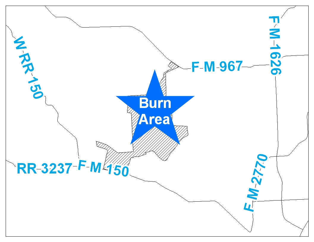 Map of area where prescribed burn will take place