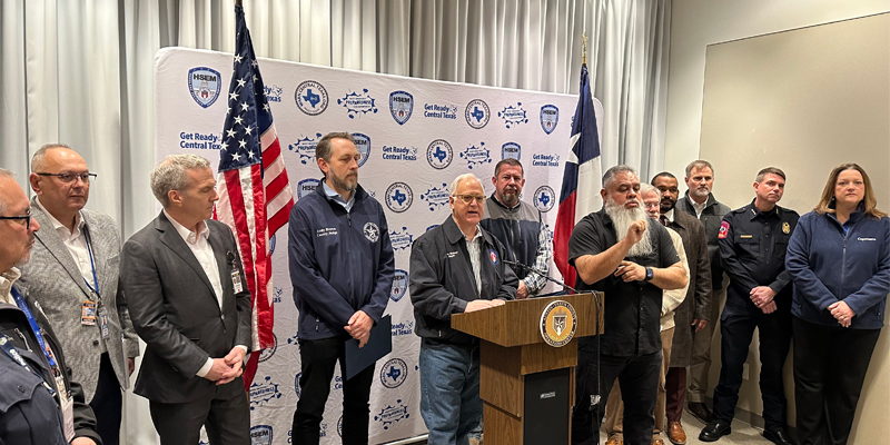 City and County leaders pictured at a press conference on Monday morning.