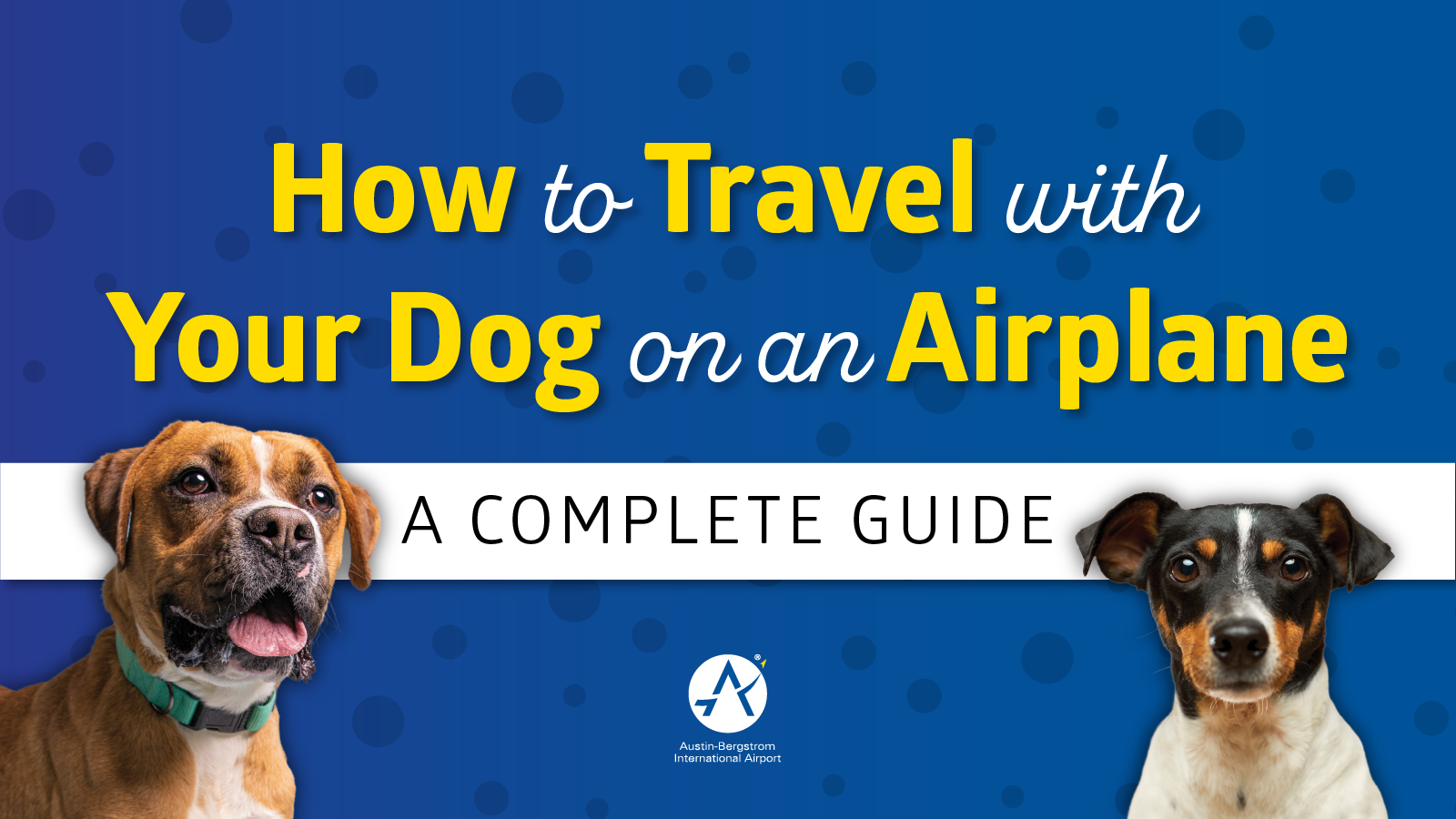 2 Dogs Smiling, with Airport Logo