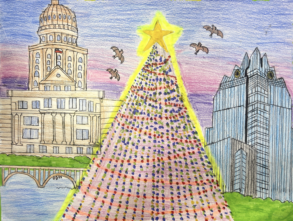 Youth Drawing of Zilker Holiday Tree