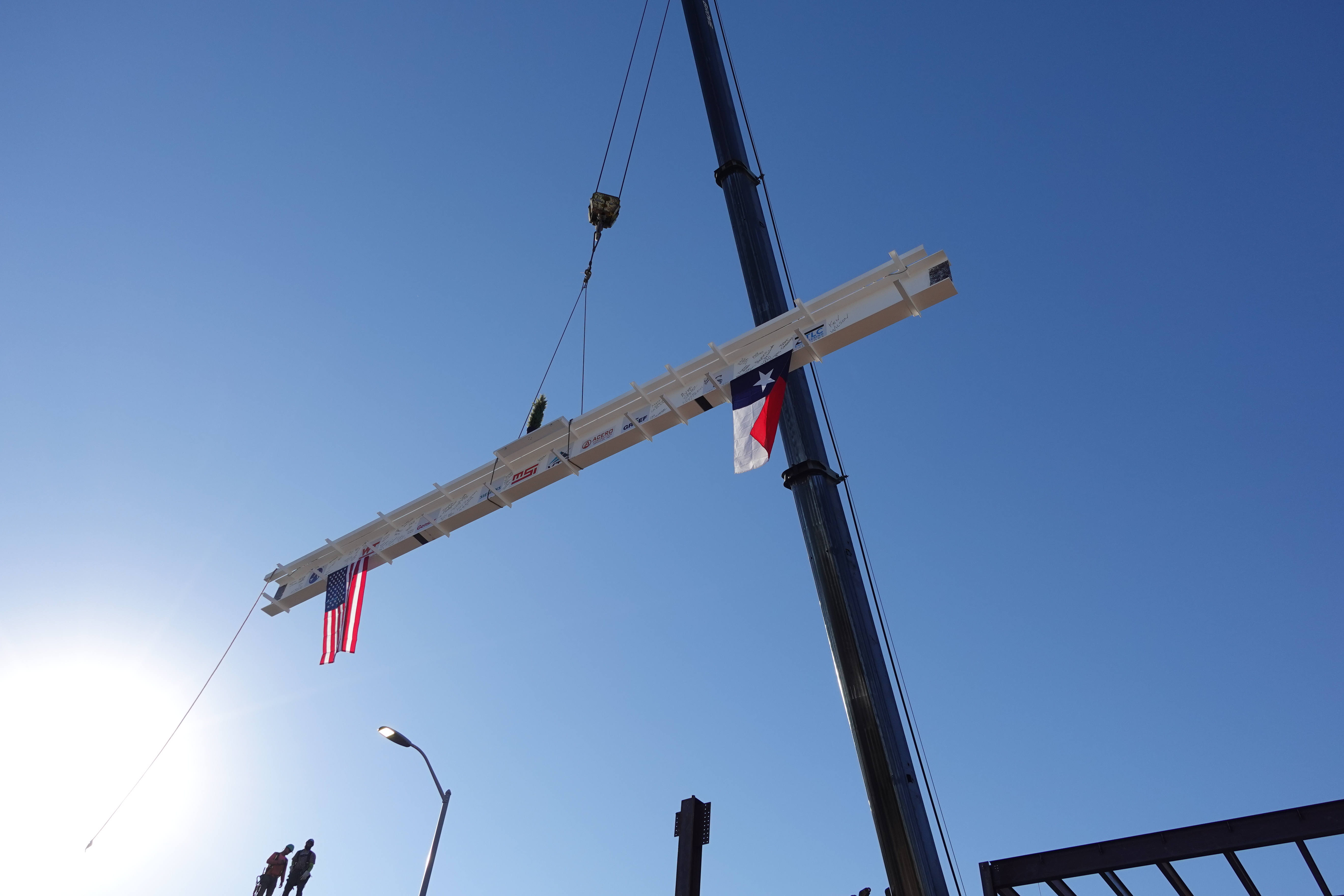 a picture of a steel beam being raised