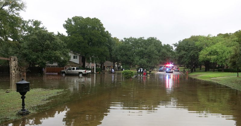 Street covered with flood water