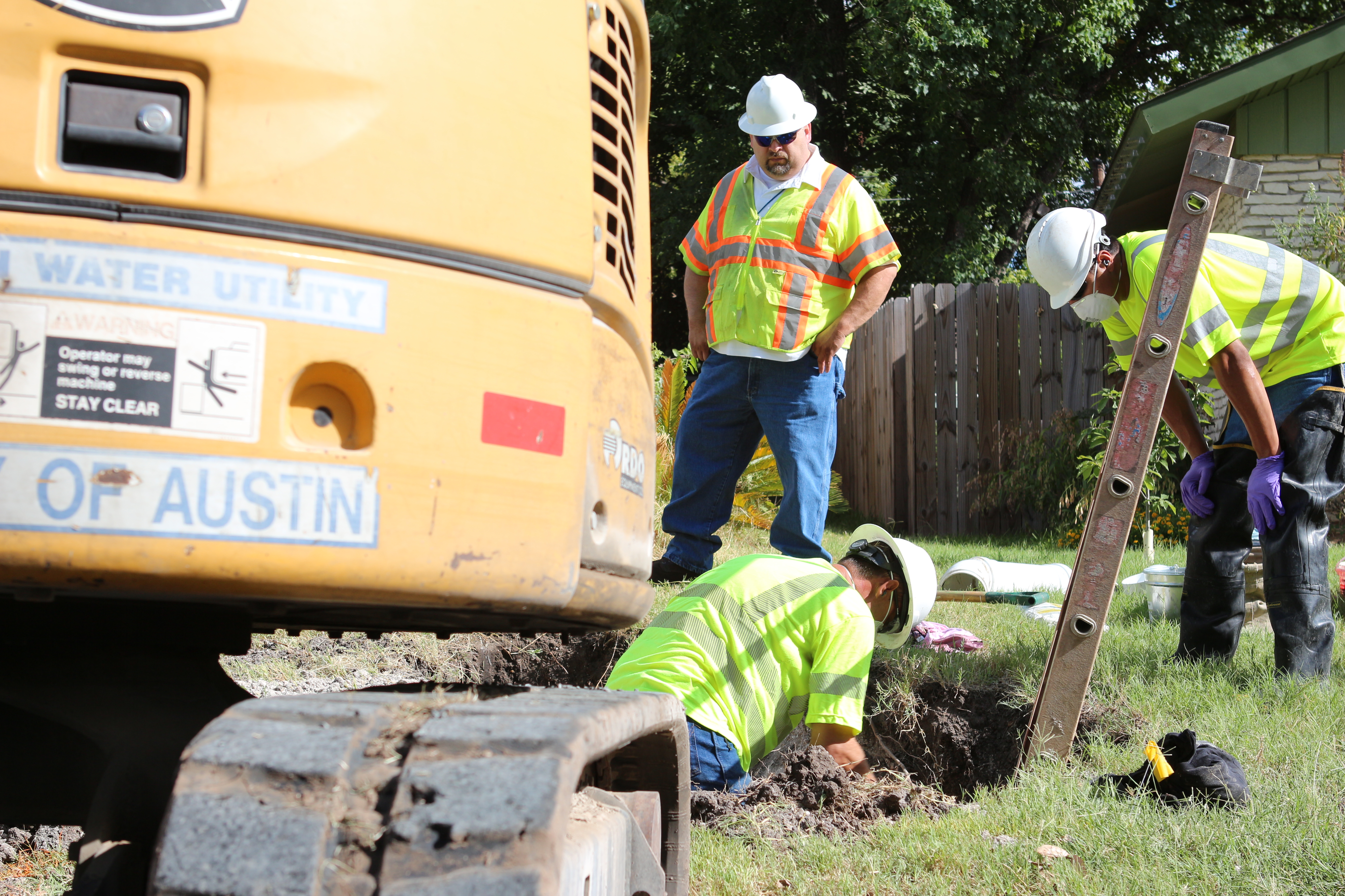 Field crews excavating