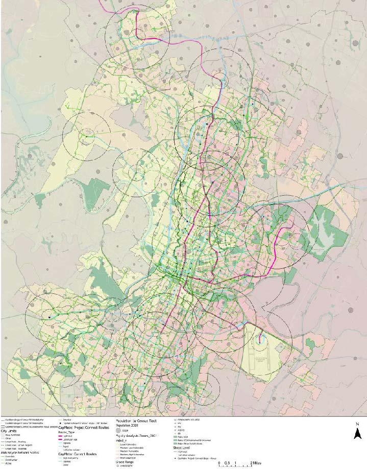 PROPOSED ALL AGES AND ABILITIES NETWORK FEEDING THE PLANNED ORANGLE LINE LIGHT RAIL END OF LINE STATION Source: City of Austin