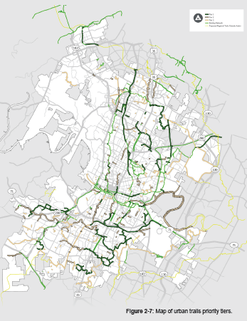 Figure 2-7: Map of urban trails priority tiers