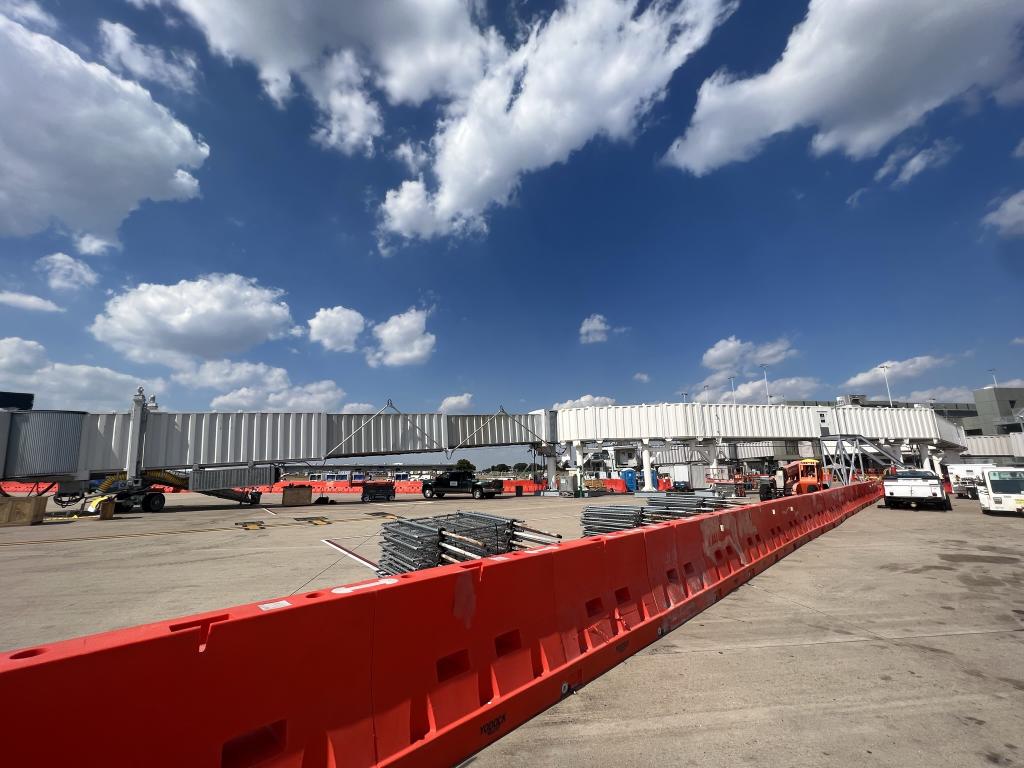 Photo showing Passenger Boarding Bridge construction area