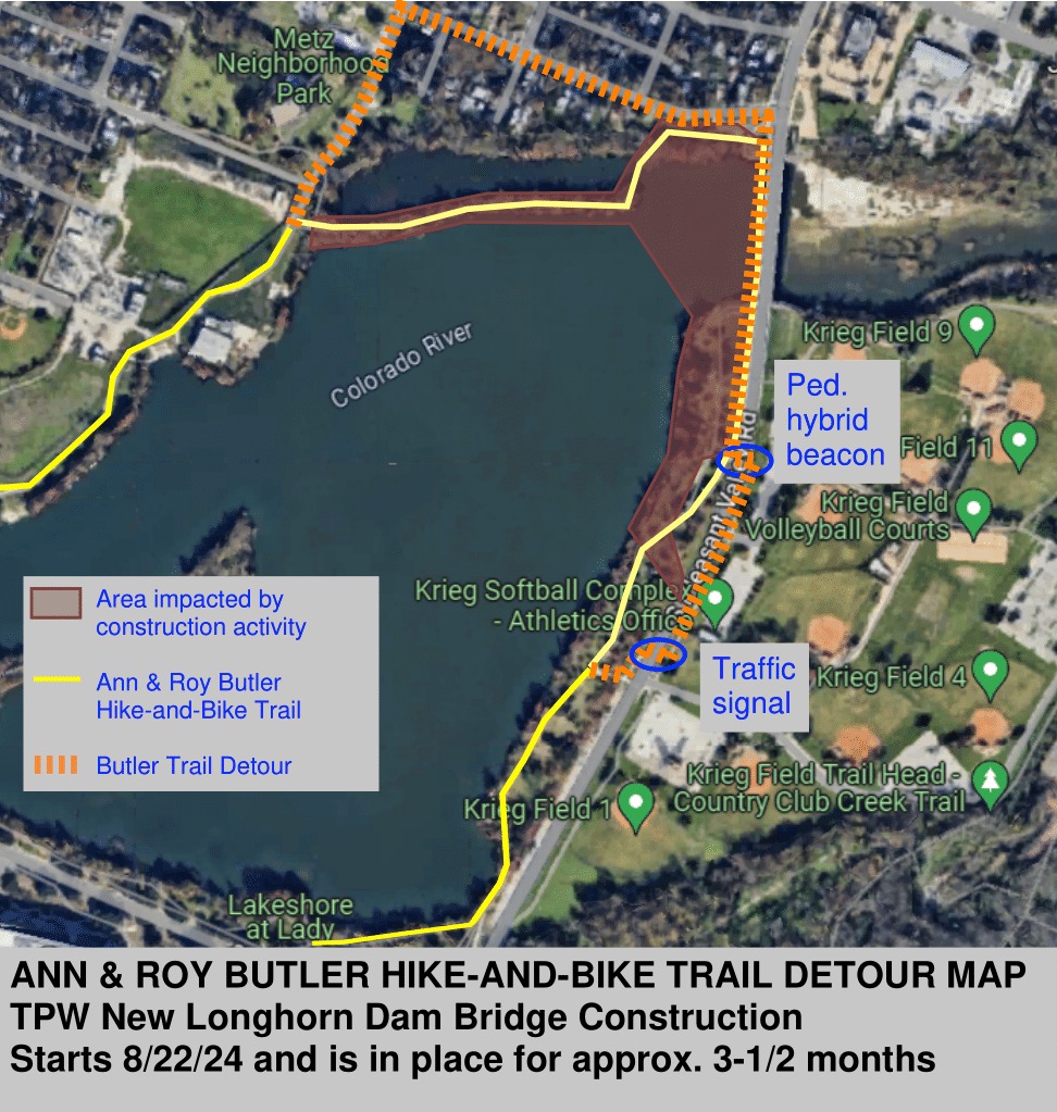 Butler Hike and Bike Trail Detour Map