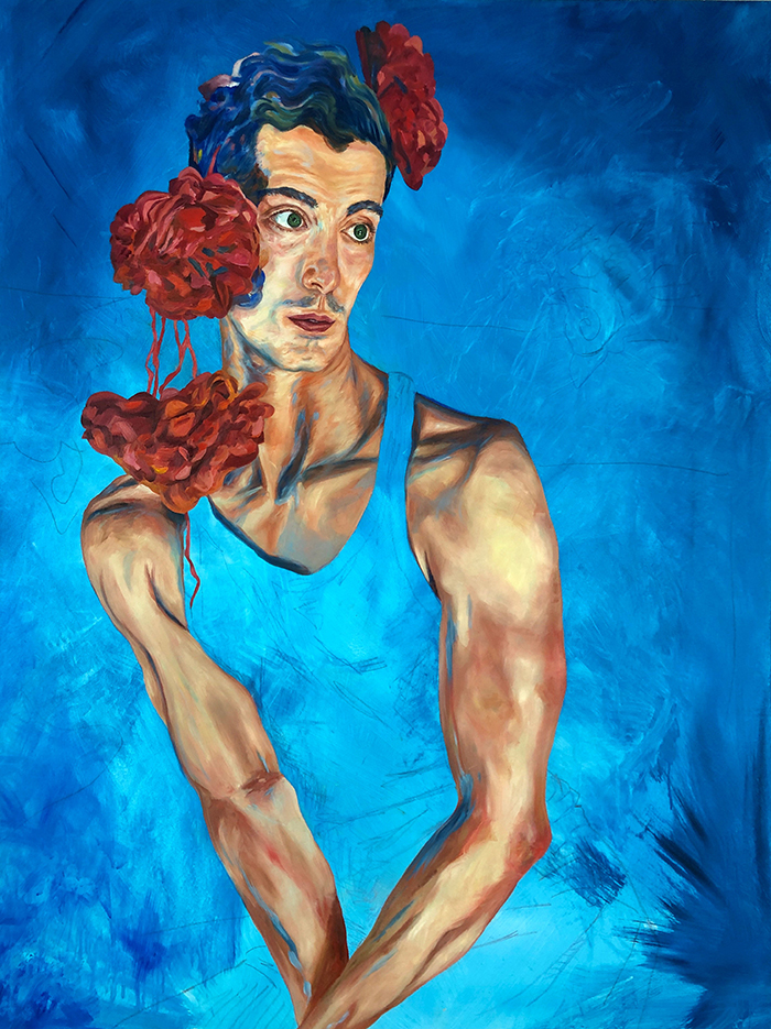 Ayla Erdener - Man Wearing Flowers