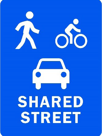 Shared Street sign