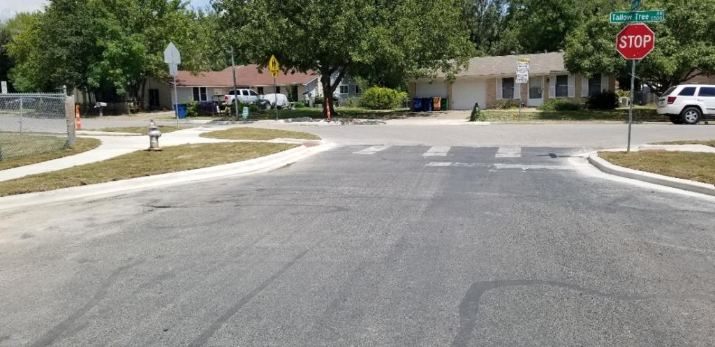 A curb extension in Austin. 