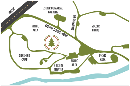 Map to Zilker Park Polo Fields