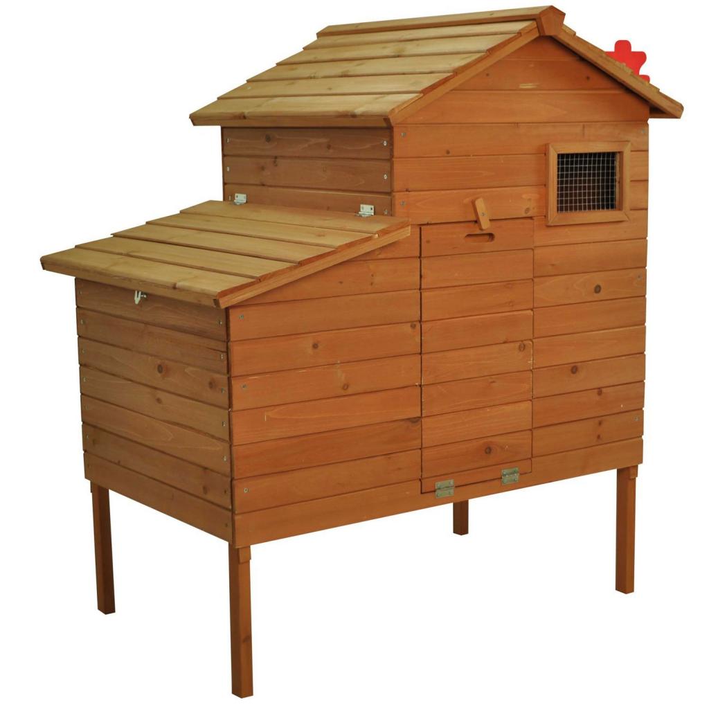 Stationary chicken coop without a run