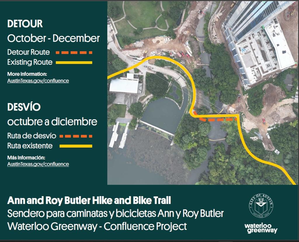 Map of Butler Trail Detour Route