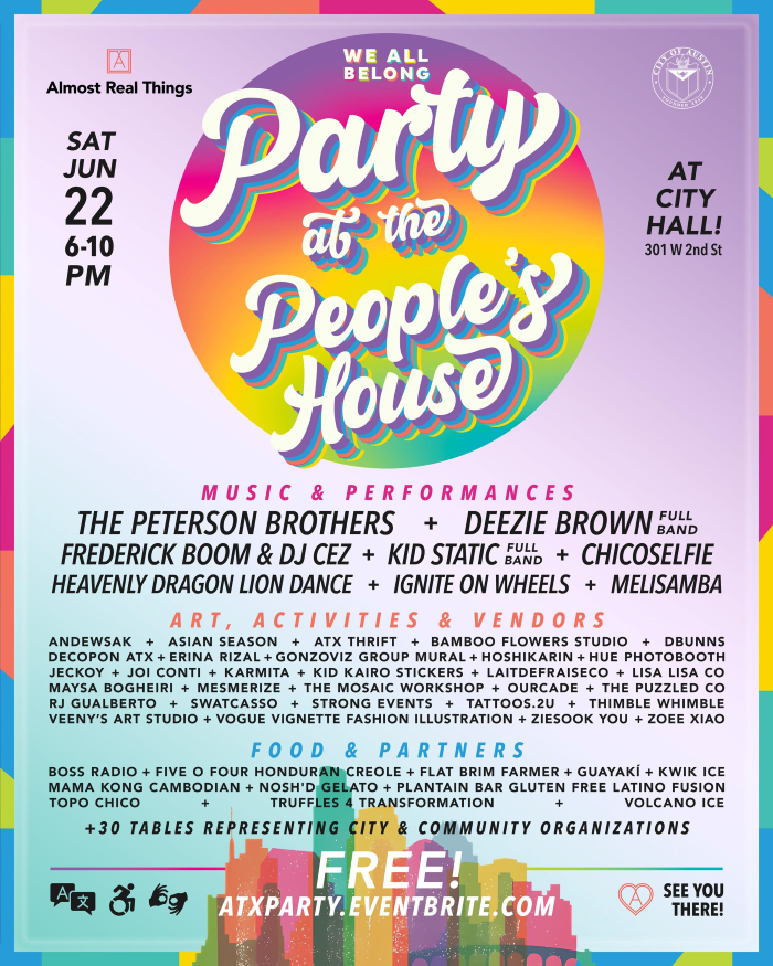 Party at the People's House at City Hall Saturday June 22nd, 6 p.m. to 10 p.m. event flyer