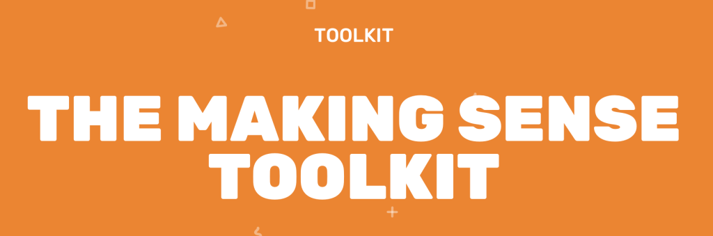 Image reading "The Making Sense Toolkit" on an orange background