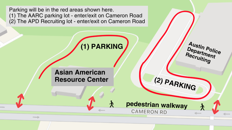 map of AARC and APD Recruiting parking lots