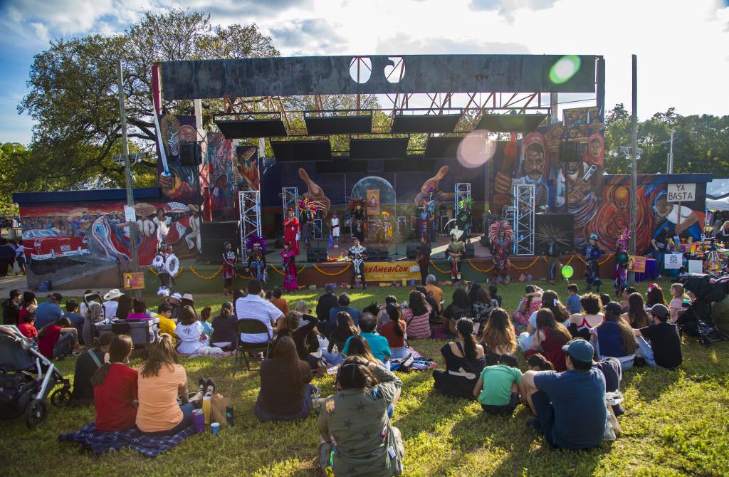 outdoor stage and chairs