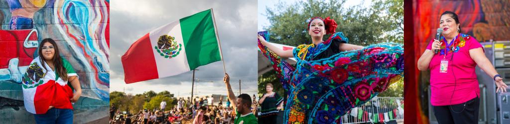 Viva Mexico celebration 2023: Mexican flag, dancers.