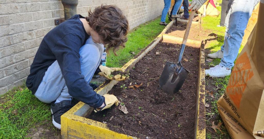 It's My Park Day volunteers spreading mulch