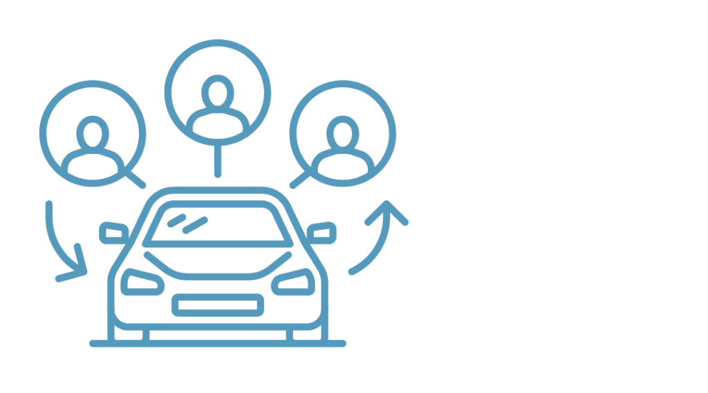 Icon of people in a car together.