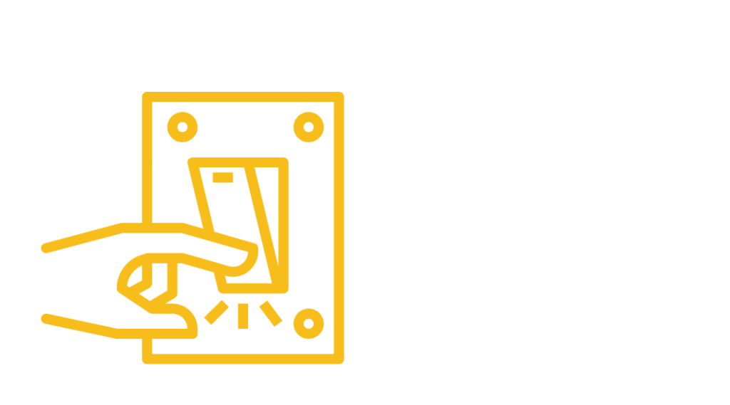 Icon of a hand turning off a switch.
