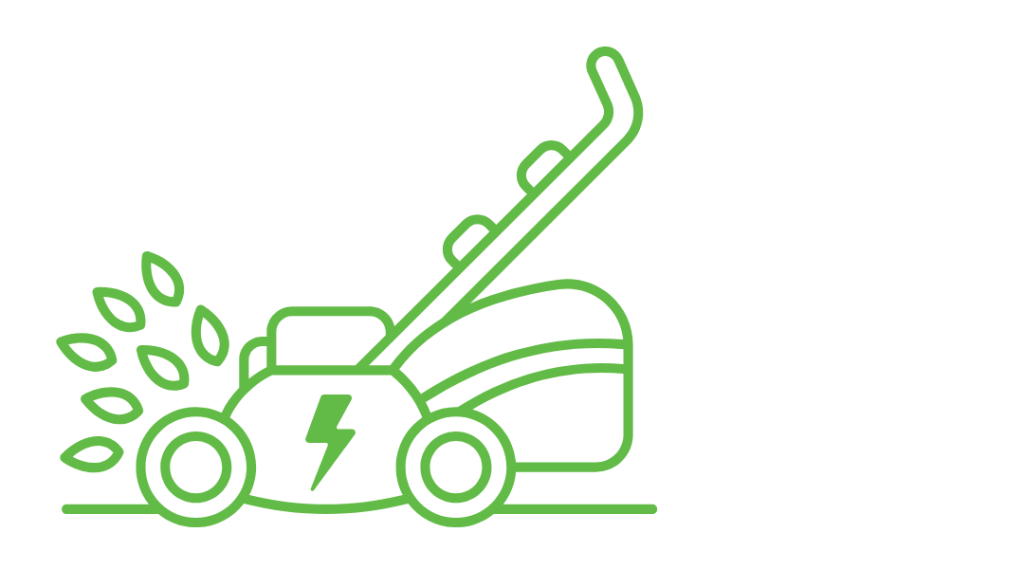Icon of an electric lawnmower.