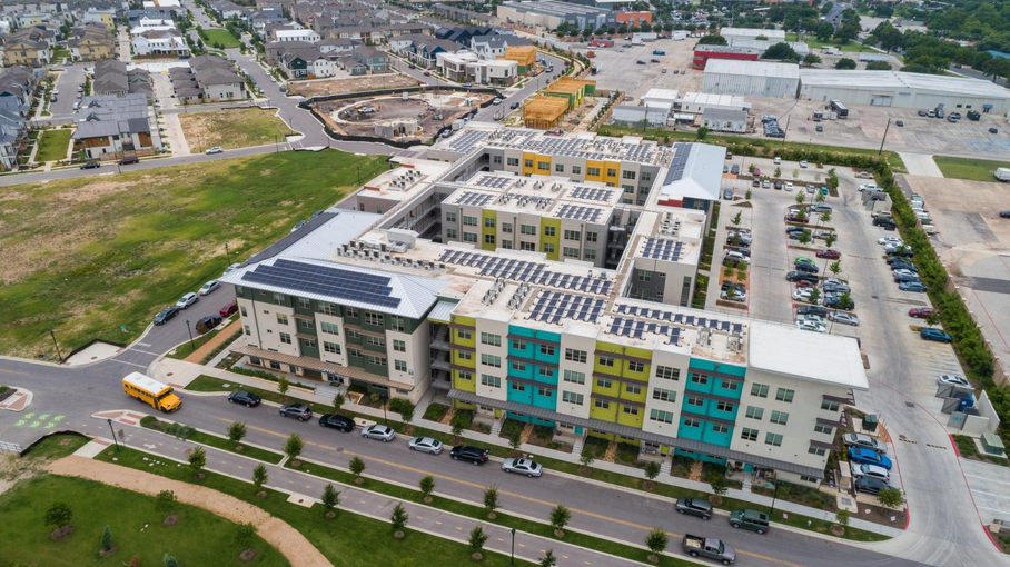 Aerial view of the Jordan at Mueller.