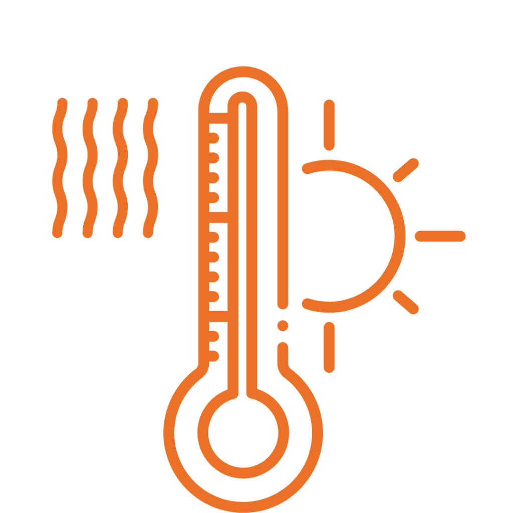 Graphic of a thermometer and sun.