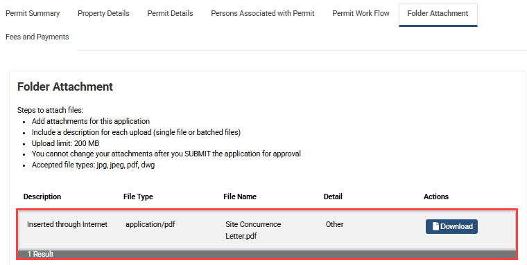 screenshot of what an uploaded attachment displays as