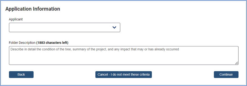 Visual representation of Application Information section