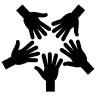 Hands reaching out to create a circle indicating support
