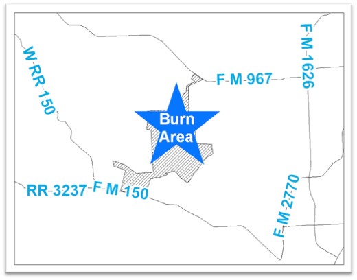 Map of area where prescribed burn will take place