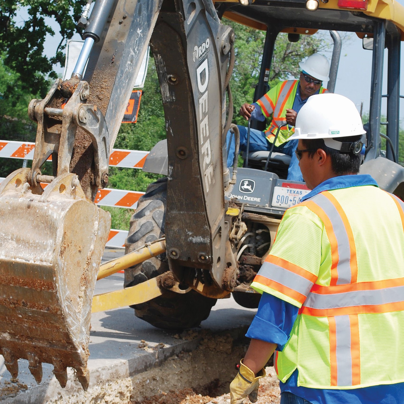 Field crews excavating