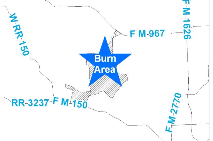 Map of area where prescribed burn will take place