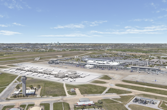 An early conceptual rendering of the Concourse B Project. Final design and scope subject to change throughout design process.  