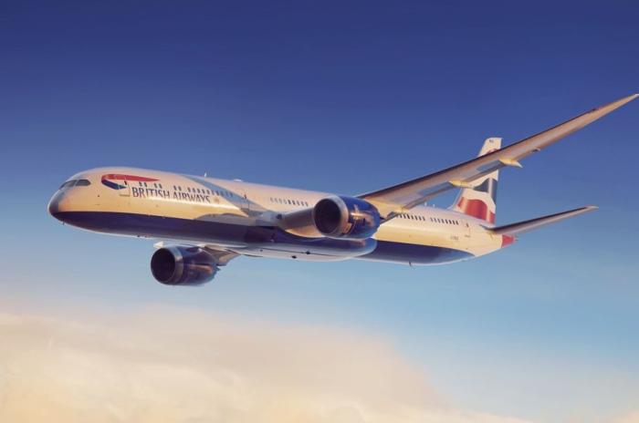 A picture of a British Airways plane in flight