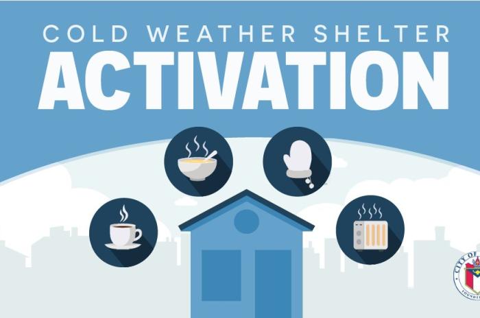 Image with words "Cold Weather Shelter Activation"