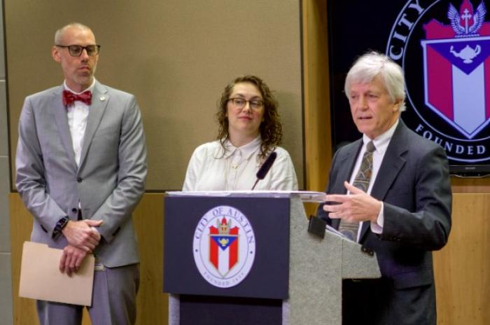 Image of leadership at the DACC including the Judge, Board Chair and Administrator. 